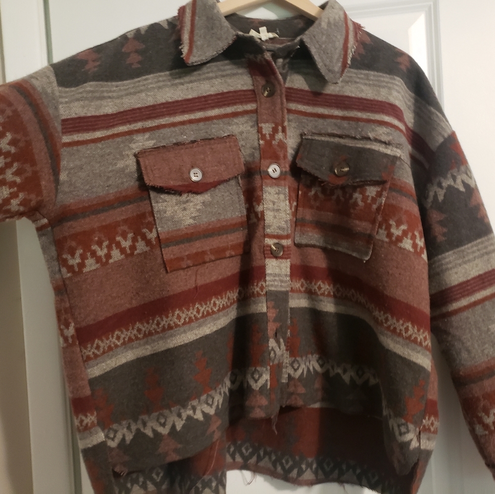 Aztec Print Shacket
